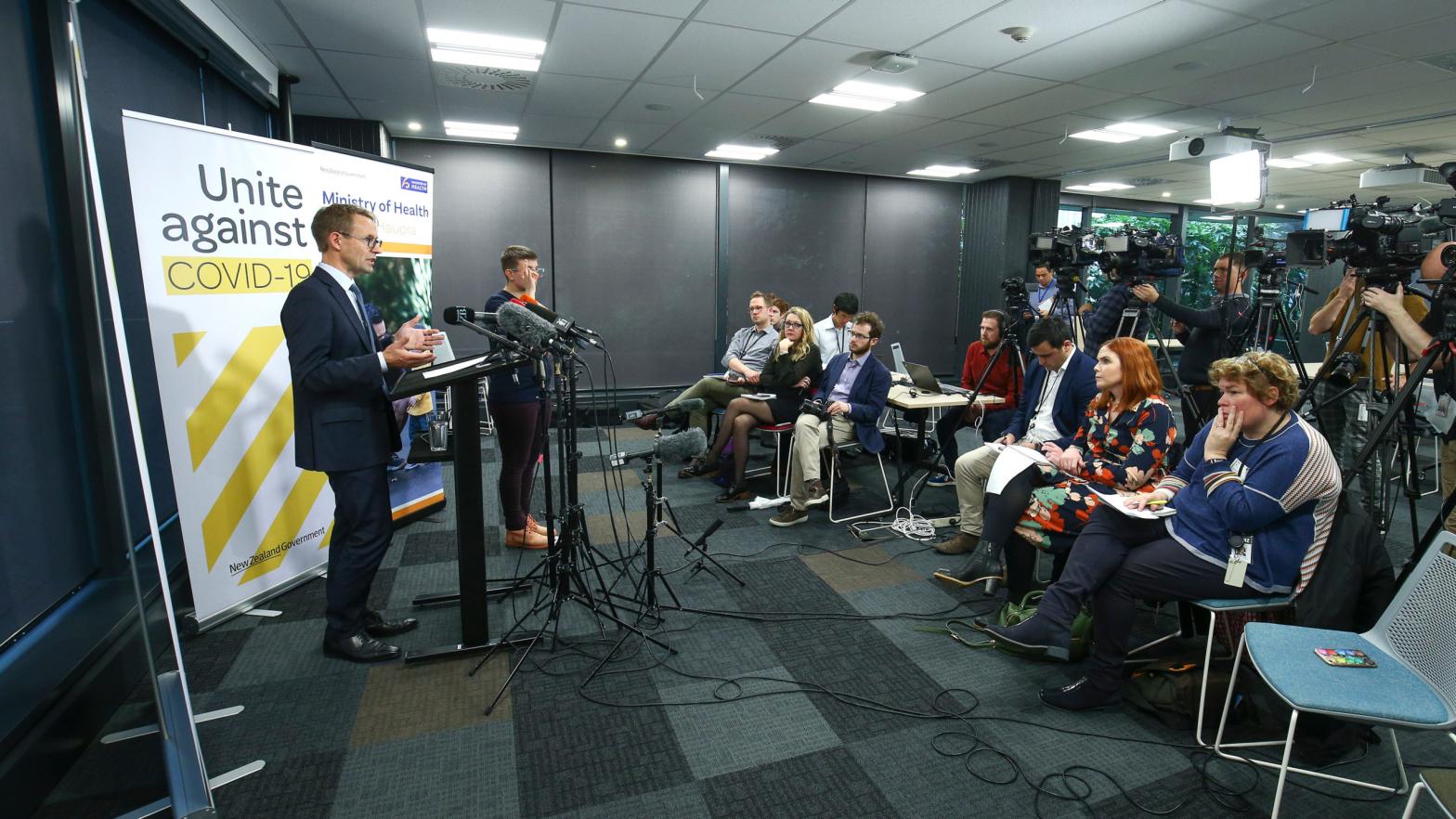 Director-General of Health Dr. Ashley Bloomfield speaks to media during a press conference at the Ministry of Health on June 16, 2020 in Wellington, New Zealand.  (Photo: Getty Images)