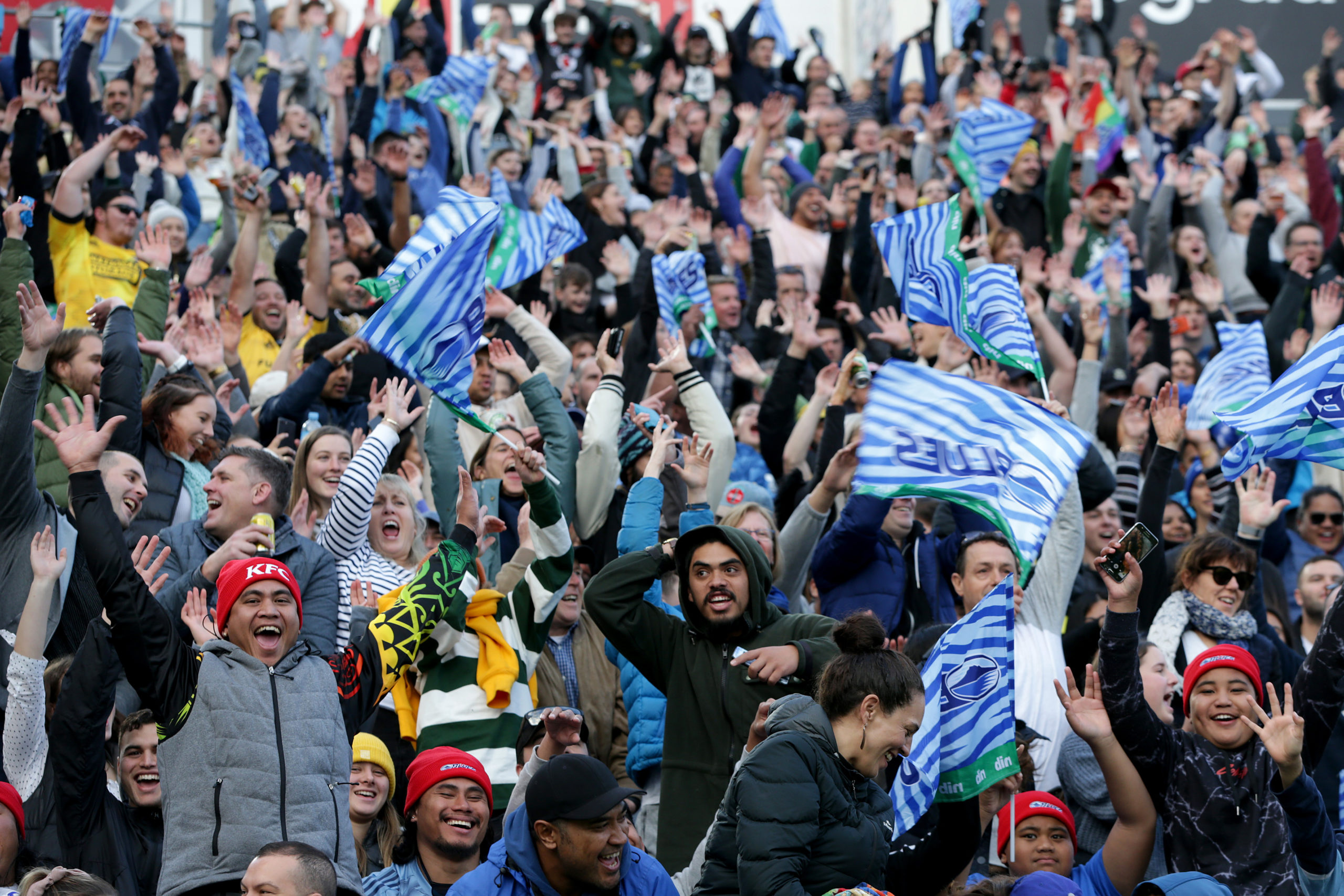 Fans during the round 1 Super Rugby Aotearoa match between the Blues and the Hurricanes at Eden Park on June 14, 2020 in Auckland, New Zealand.  (Photo: Getty Images)