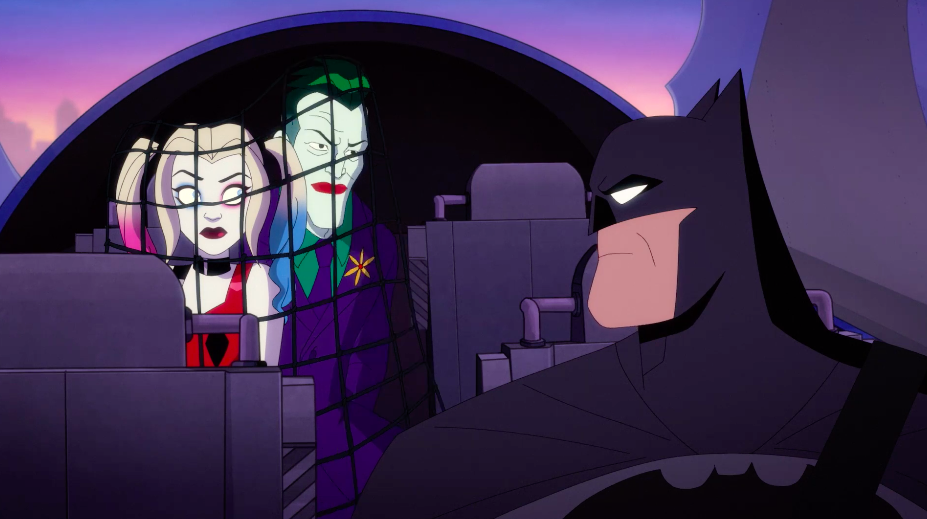 Harley and the Joker being detained because what else is one supposed to do with them? (Image: DC Universe)