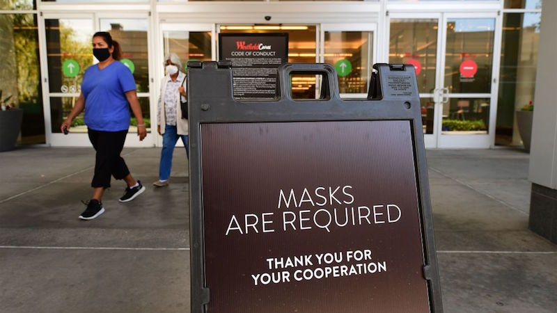 A sign outside the Westfield Santa Anita shopping mall on June 12 in Arcadia, California. (Photo: Frederic J. Brown, AFP via Getty Images)