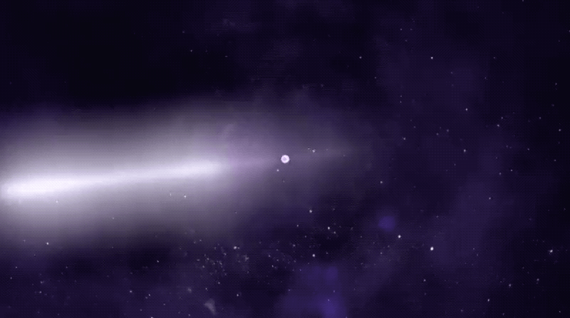 Artistic depiction of a pulsar, which were thought to resemble an alien beacon when discovered in the 1960s.  (Gif: NASA/Gizmodo)