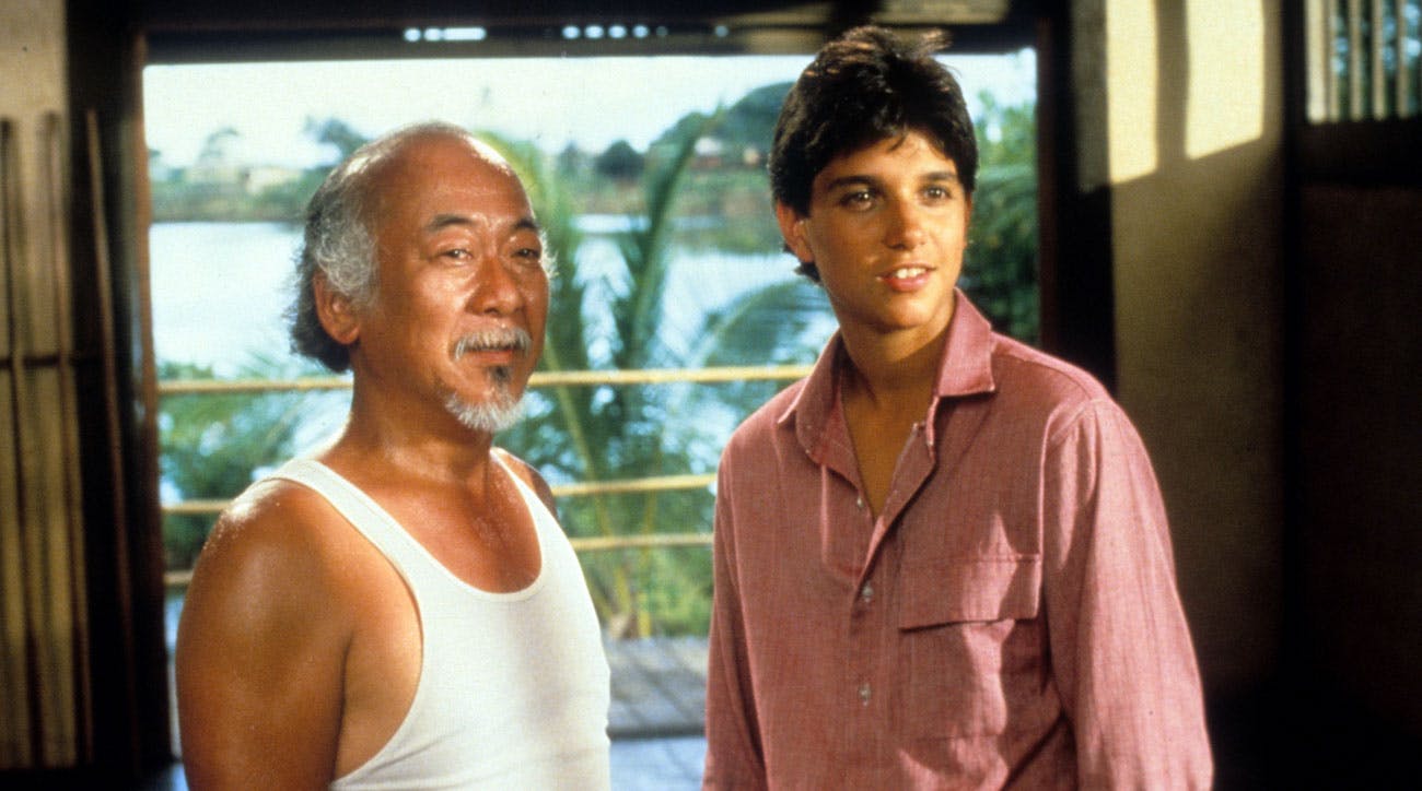 Mr. Miyagi (Pat Morita) and Daniel (Macchio) in The Karate Kid Part II. (Photo: Sony)