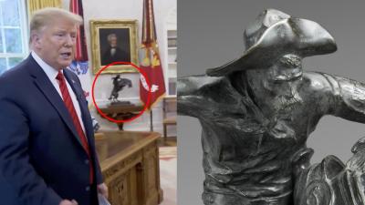 Trump Misidentifies Sculpture in Oval Office While Saying Statues Help Teach History