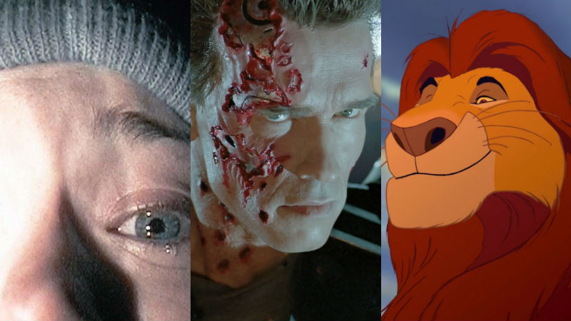 The Blair Witch Project, Terminator 2, and The Lion King all made the list. (Image: Lionsgate, Disturb, Disney)