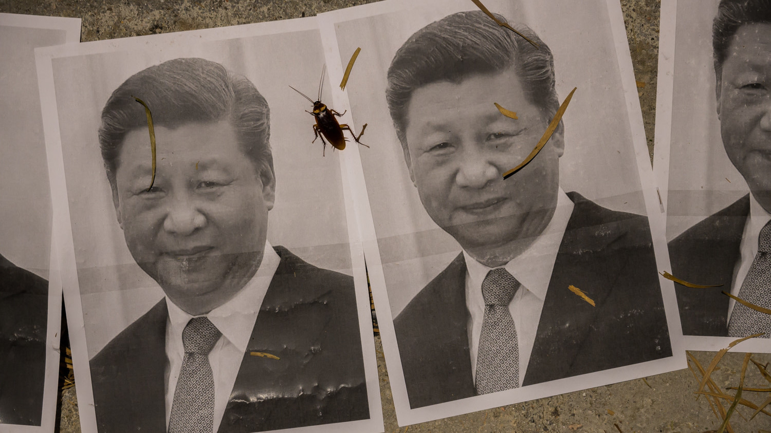 Posters of Xi Jinping seen during a rally to support imprisoned Uyghurs at the Chinese University of Hong Kong on September 25, 2019 in Hong Kong. (Photo: Getty Images)