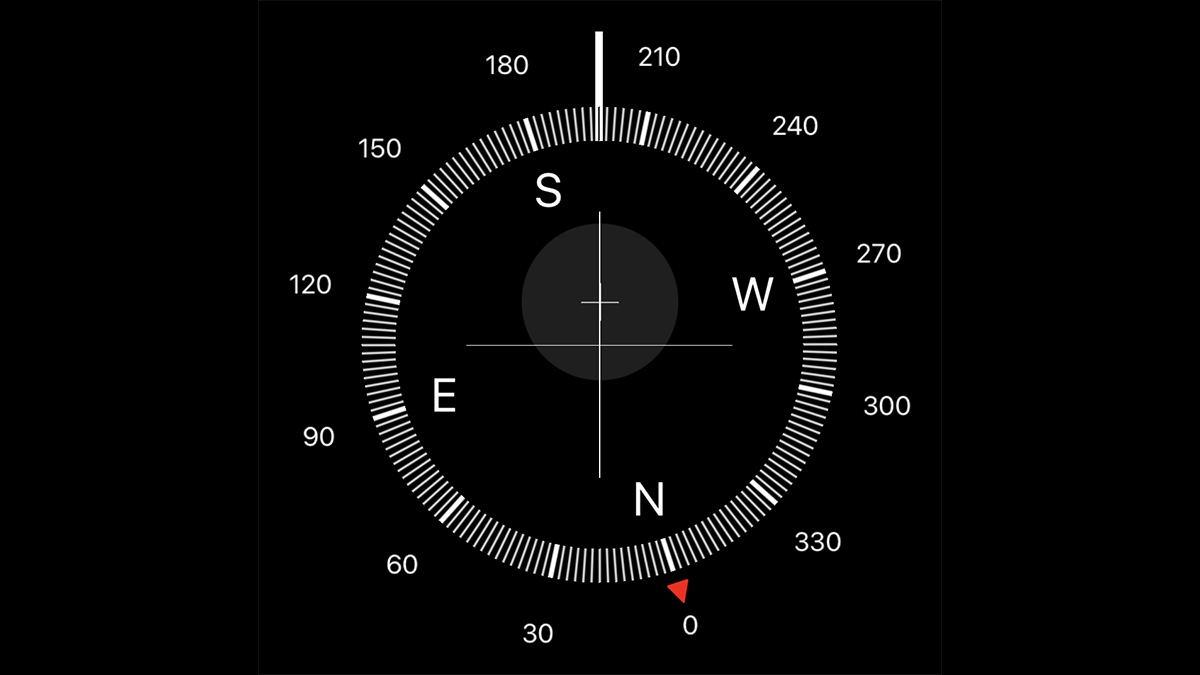 Your phone's compass app works courtesy of its magnetometer. (Screenshot: Gizmodo)