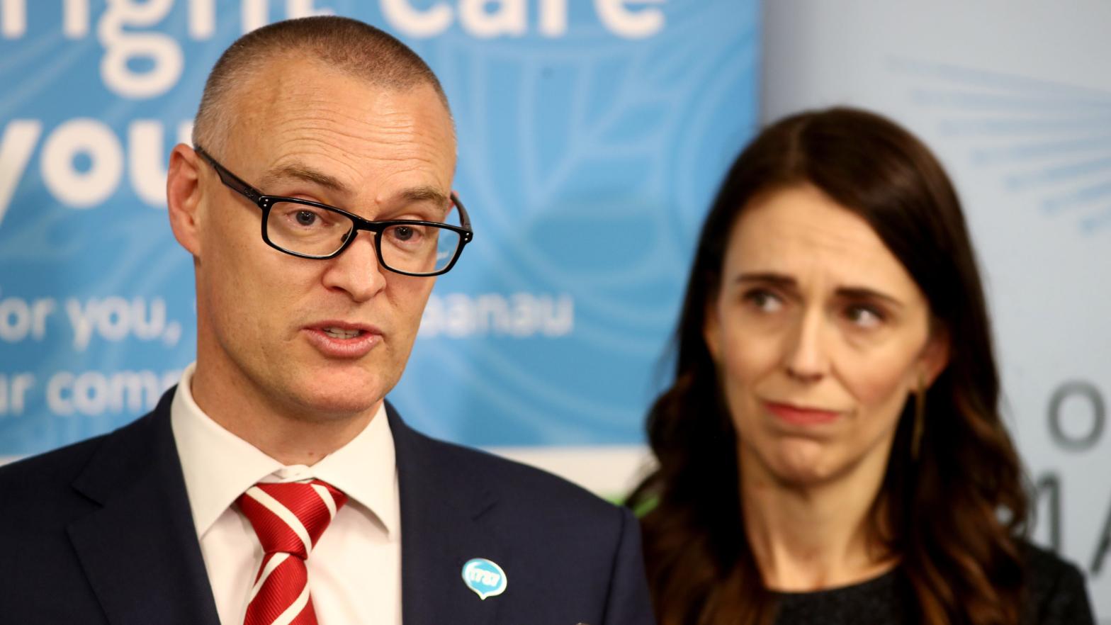 New Zealand Health Minister Dr. David Clark and Prime Minister Jacinda Arden in a file photo from June 11, 2020 in Auckland, New Zealand.  (Photo: Phil Walter, Getty Images)