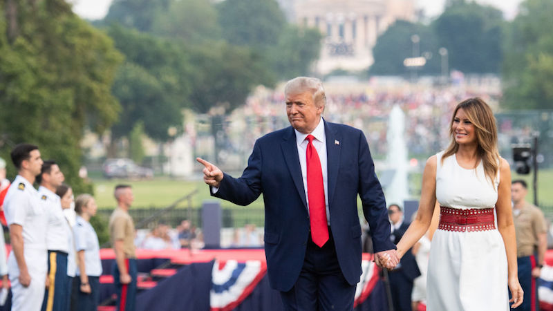 Washington, D.C. on July 4, 2020. President Donald Trump and First Lady Melania Trump host an Independence Day event on the South Lawn of the White House. (Photo: Saul Loeb , Getty Images)