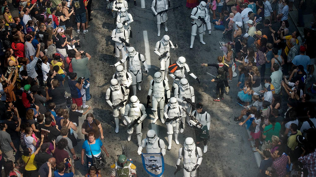 Stormtroopers march in a DragonCon parade through Atlanta back in 2011. The convention will not take place this year. (Photo: John Amis/AFP via Getty Images, Getty Images)