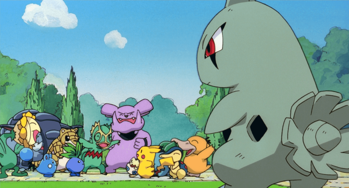 Larvitar in the midst of considering whether or not to hold a grudge. (Image: The Pokemon Company)