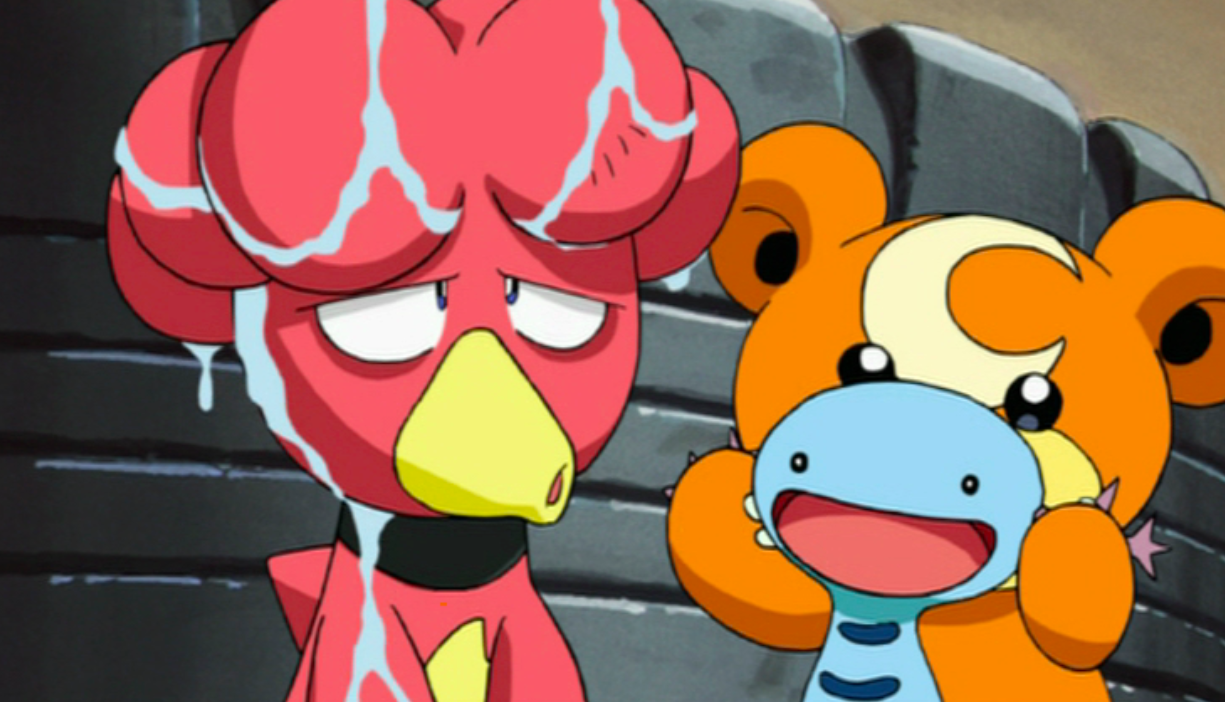 A Magby being clowned by a Teddiursa and a Wooper. (Image: 4Kids Entertainment)