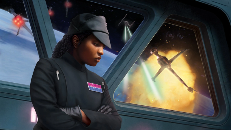 Admiral Sloane realises the tide is turning against the Empire over Endor. (Image: Tiziano Baracchi/Fantasy Flight Games)