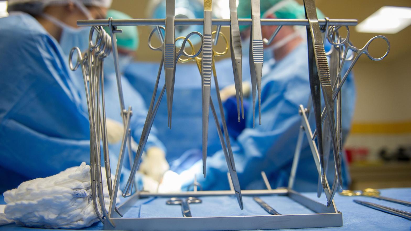 A display of surgical tools, including forceps. (Photo: Guillaume Souvant, Getty Images)