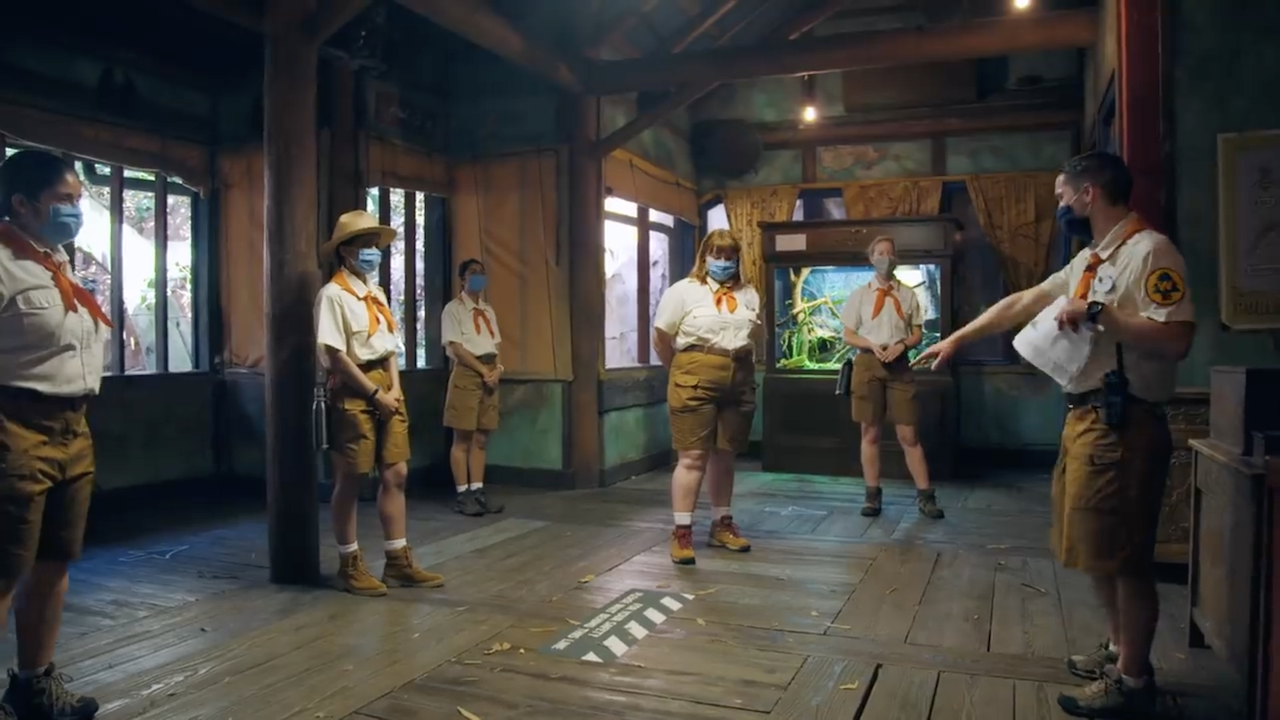 Disney cast members receive training for socially distanced attractions in a new video released by Disney Parks on YouTube (Screenshot: Disney Parks/YouTube)