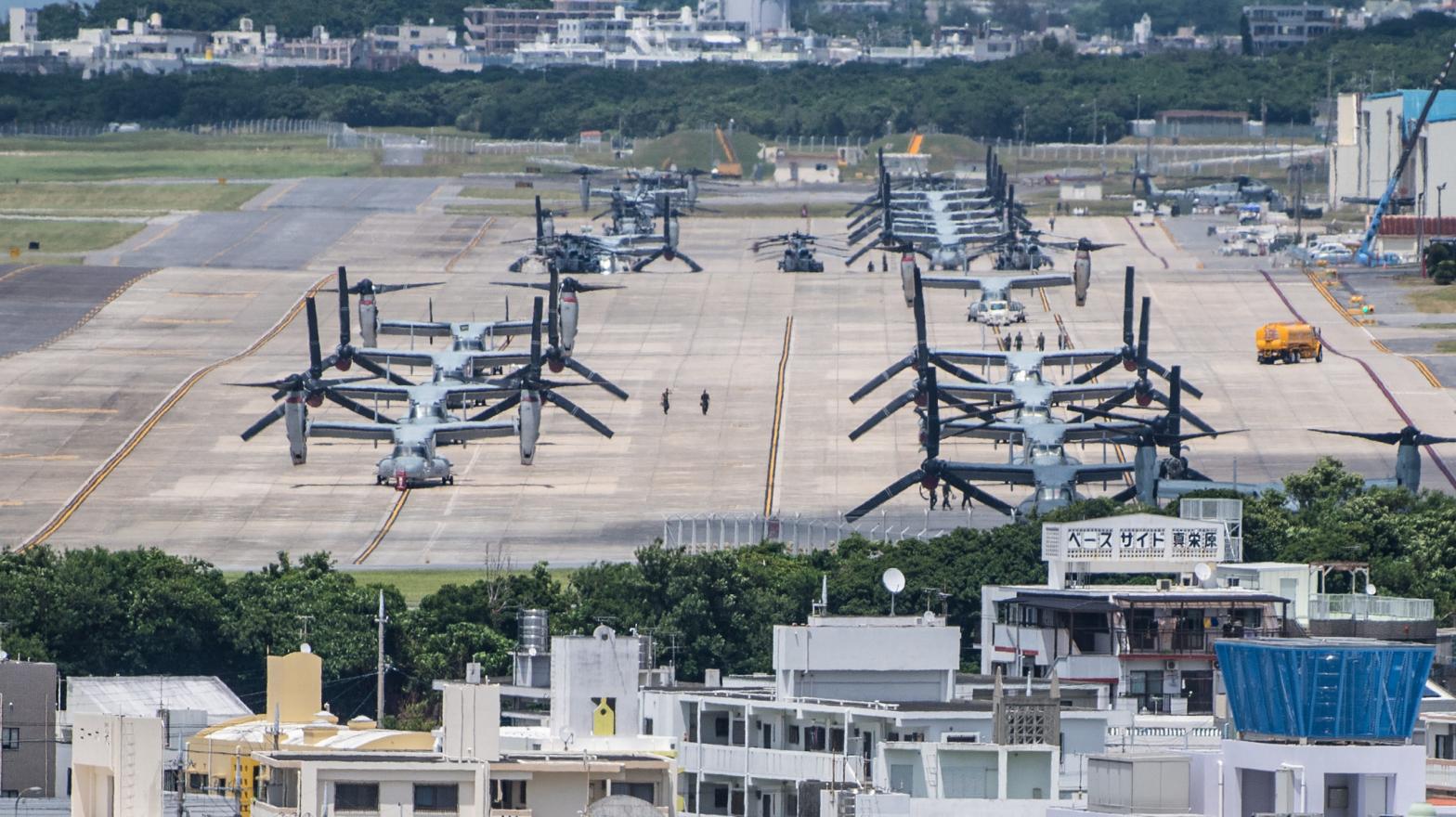 File photo of U.S. Marine Corps Air Station Futenma in Okinawa, Japan, which currently has at least 39 Marines diagnosed with covid-19. (Photo: Carl Court, Getty Images)
