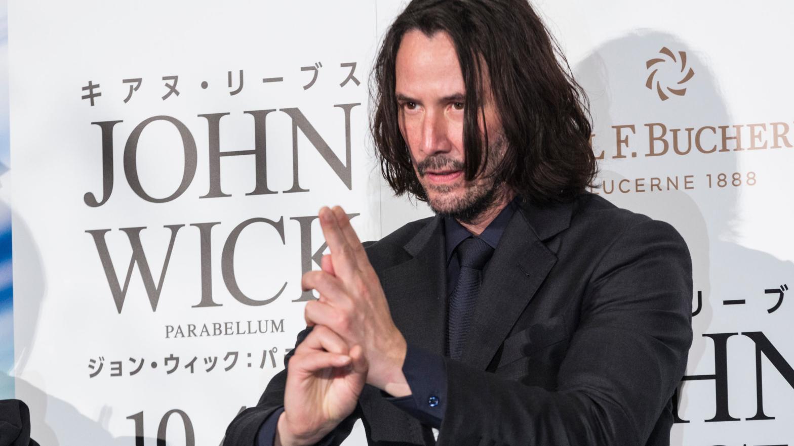 Keanu being Keanu at the premiere of John Wick: Chapter 3 - Parabellum at Roppongi Hills on September 10, 2019 in Tokyo, Japan.  (Photo: Yuichi Yamazaki, Getty Images)