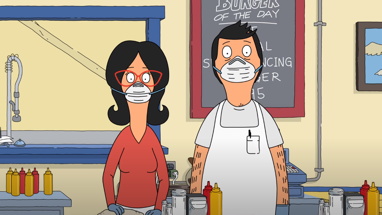 The Belchers in quarantine. Takeout only.  (Screenshot: YouTube/Fox)