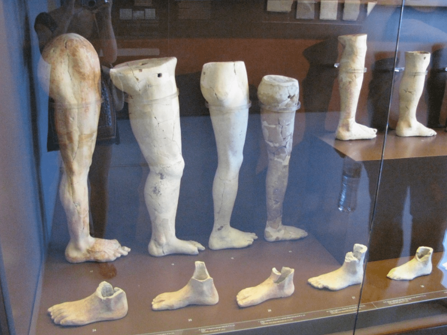Votive offerings of limbs recovered from the sanctuary of Asclepius at Corinth. (Image: Hannah Shields)
