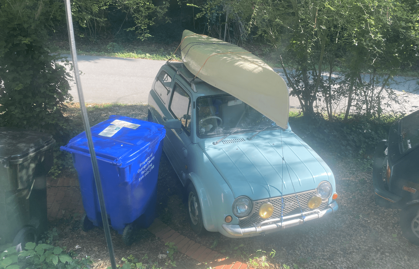 A Nissan Pao Makes A Perfectly Capable Canoe Hauler In Case You Were Curious