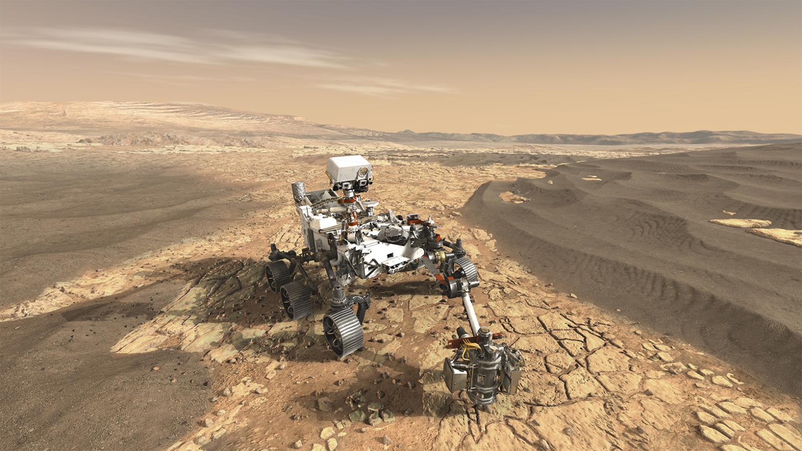 Artist's depiction of NASA's Mars 2020 Perseverance rover.  (Image: NASA/JPL-Caltech)