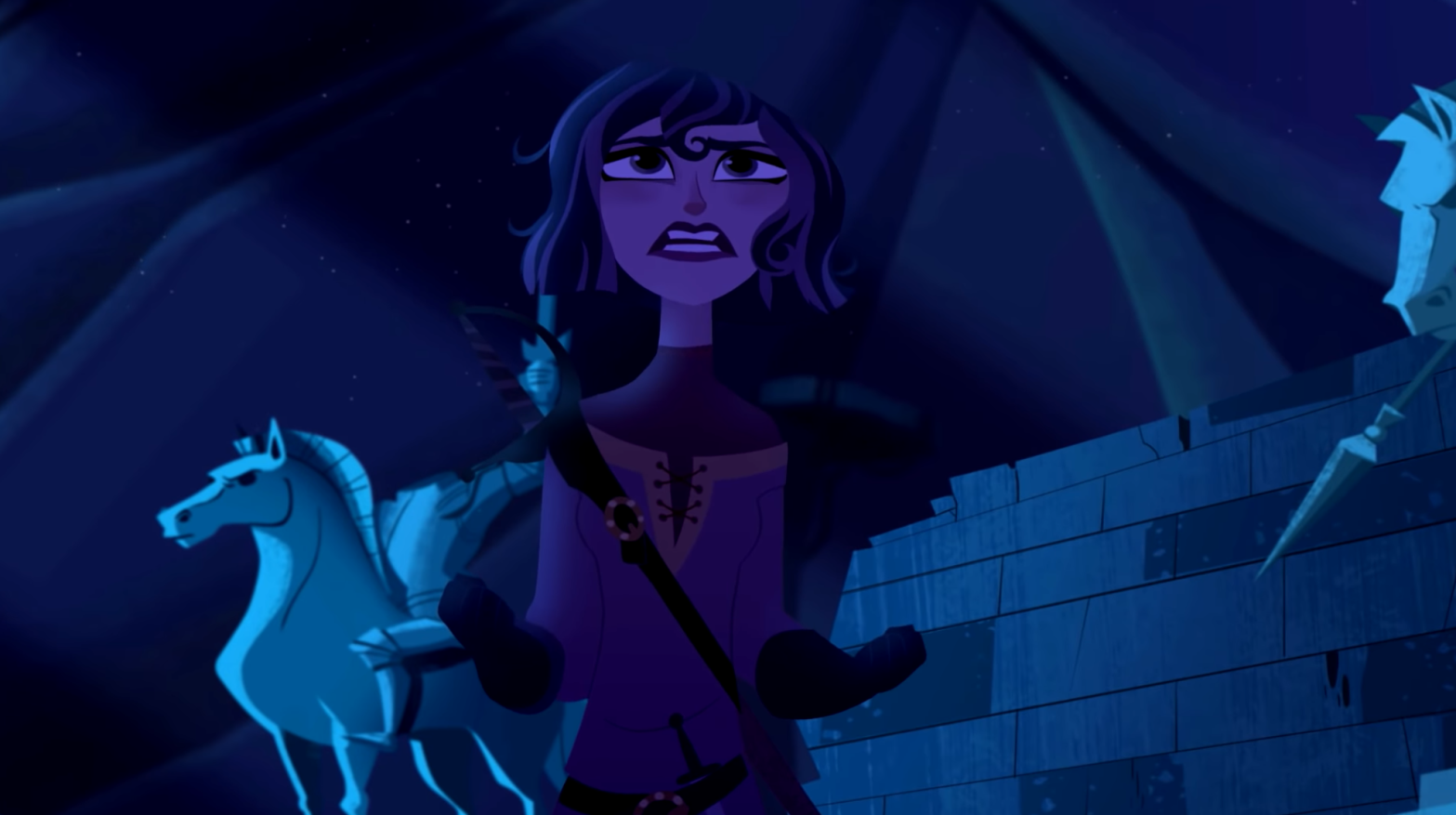 Cass waits for her time to shine in Rapunzel's Tangled Adventure. (Image: Disney Channel)