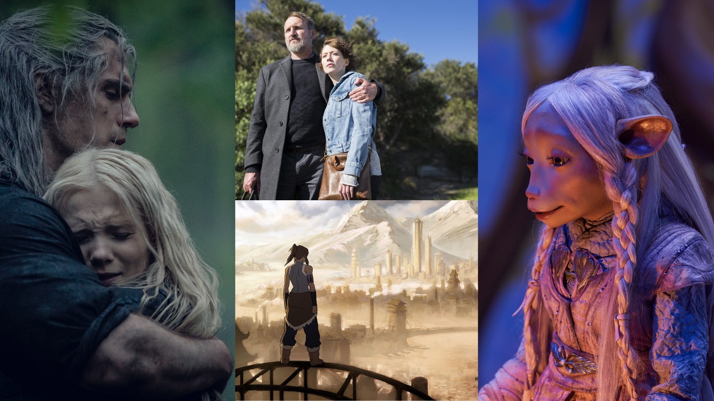 Clockwise from left: The Witcher, The Leftovers, The Dark Crystal: Age of Resistance, and The Legend of Korra. (Photo: Netflix,Photo: HBO,Image: Nickelodeon)