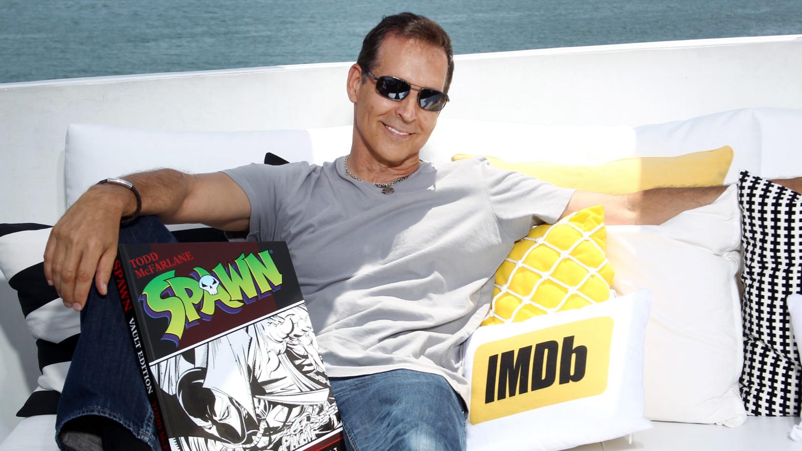 Todd McFarlane with a Spawn book.  (Photo: Tommaso Boddi, Getty Images)