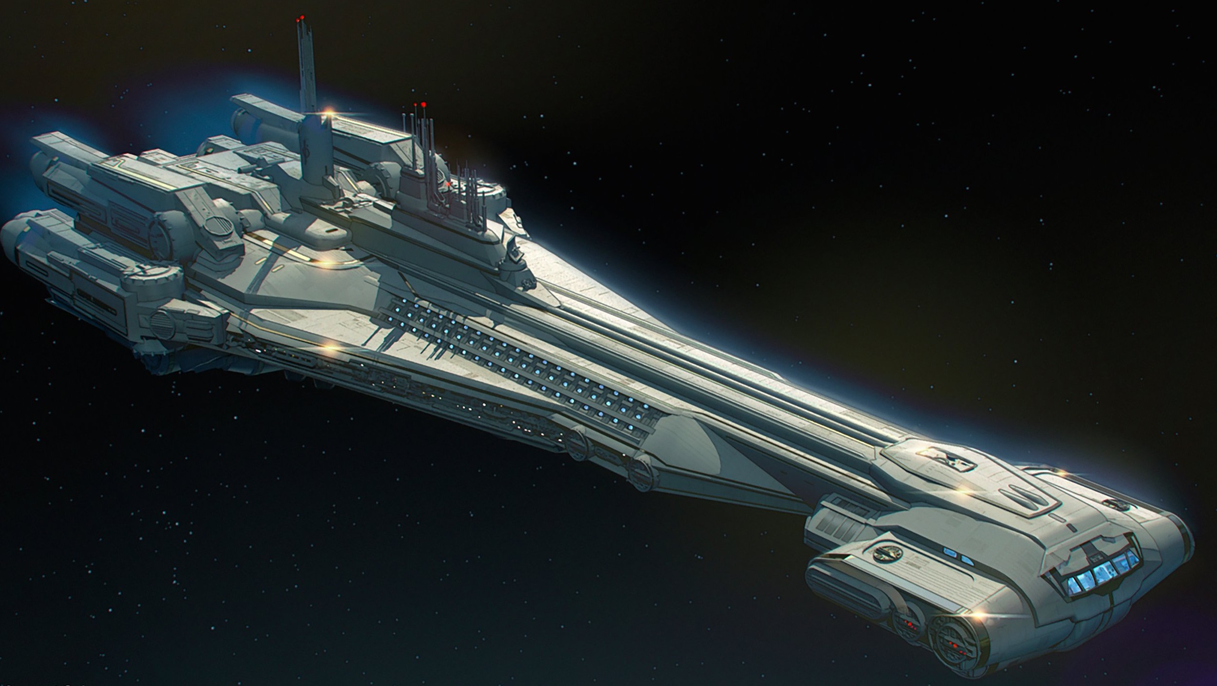 Concept art of the Halcyon, which is also seen in the book. (Image: Lucasfilm )