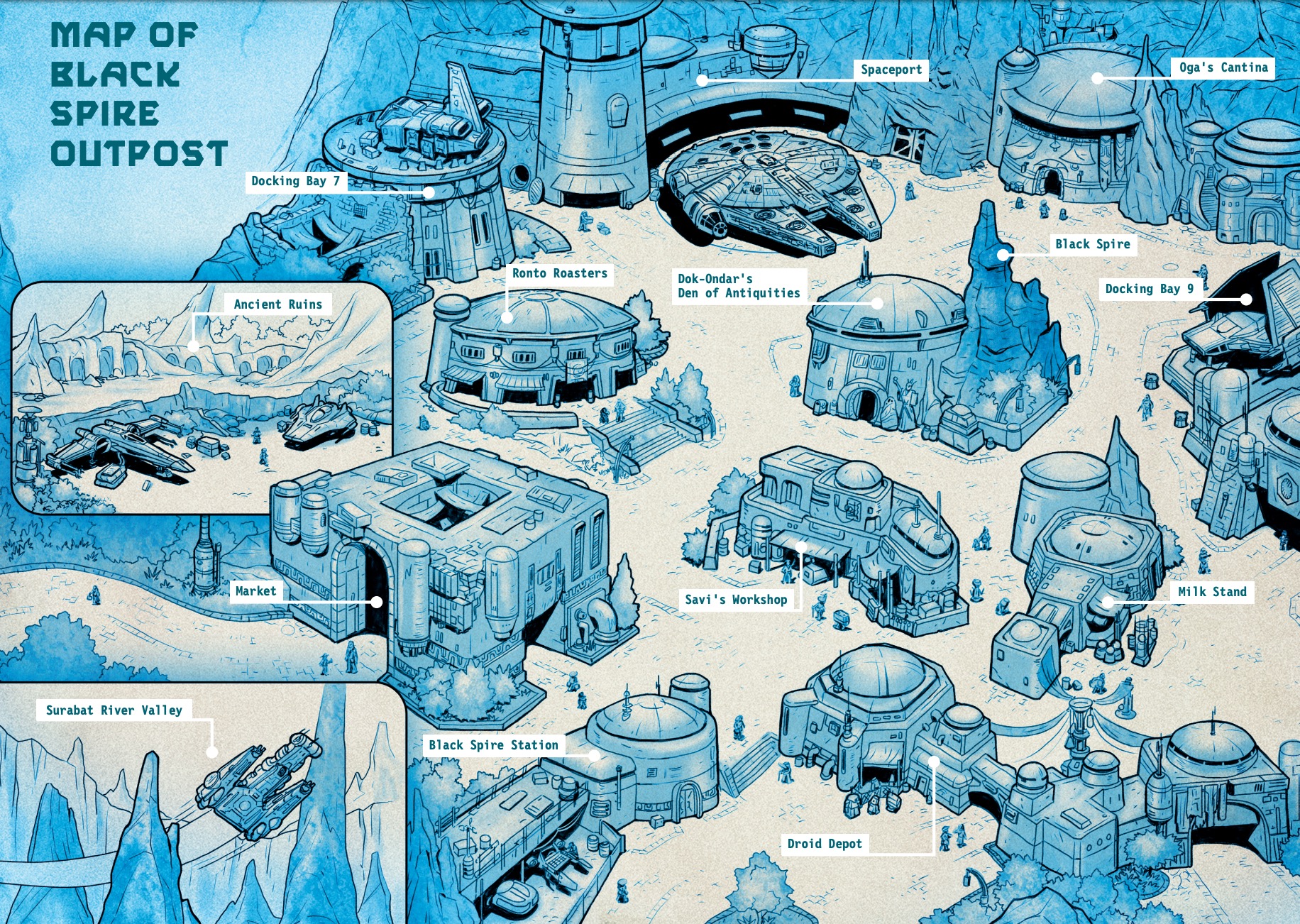 The map of the area from the book. (Image: Lucasfilm )