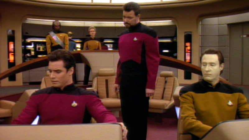 Riker doesn't like the cut of Sam's jib. (Screenshot: CBS)