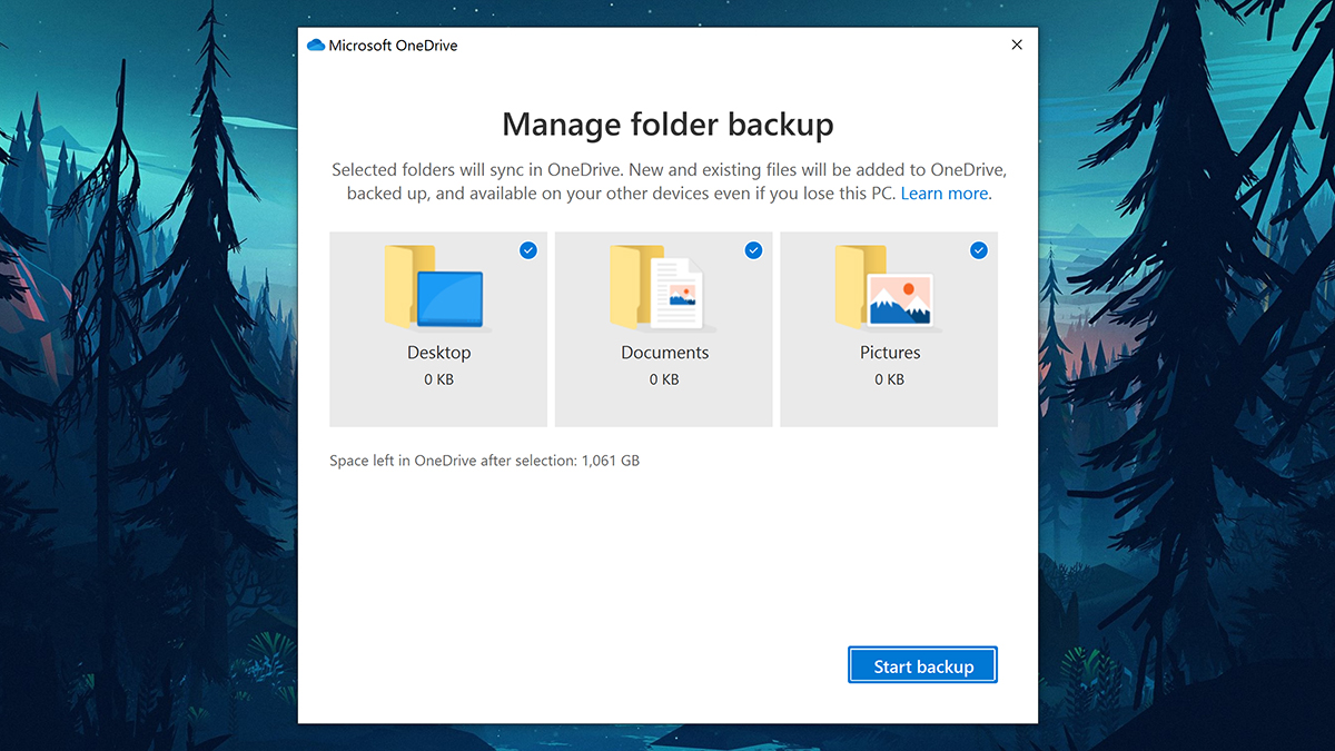 OneDrive might be holding files, not from your OneDrive folder. (Screenshot: OneDrive)