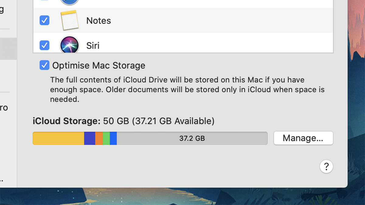Check your iCloud storage in macOS or iOS. (Screenshot: macOS)