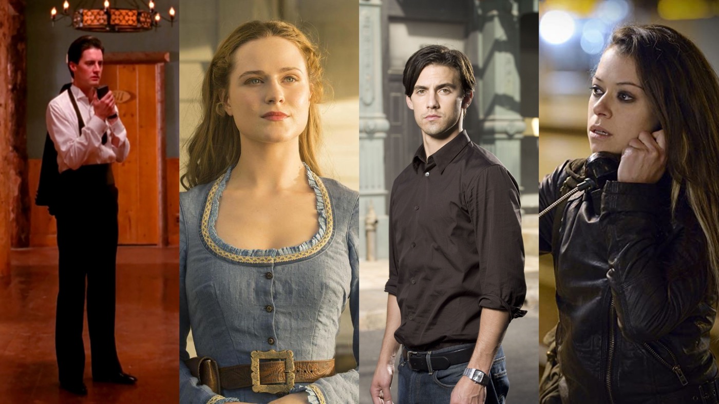 From left: Twin Peaks, Westworld, Heroes, and Orphan Black. (Image: ABC,Image: HBO,Image: NBC,Image: BBC America)