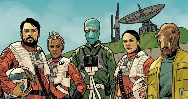 L'ulo flying for the Resistance as part of Black Squadron. (Image: Phil Noto/Marvel Comics)
