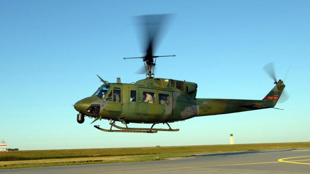 A UH-1N Huey helicopter taking off from Columbus Air Force Base in Mississippi in 2005. (Photo: U.S. Air Force photo by Staff Sgt. Joe Laws, Fair Use)