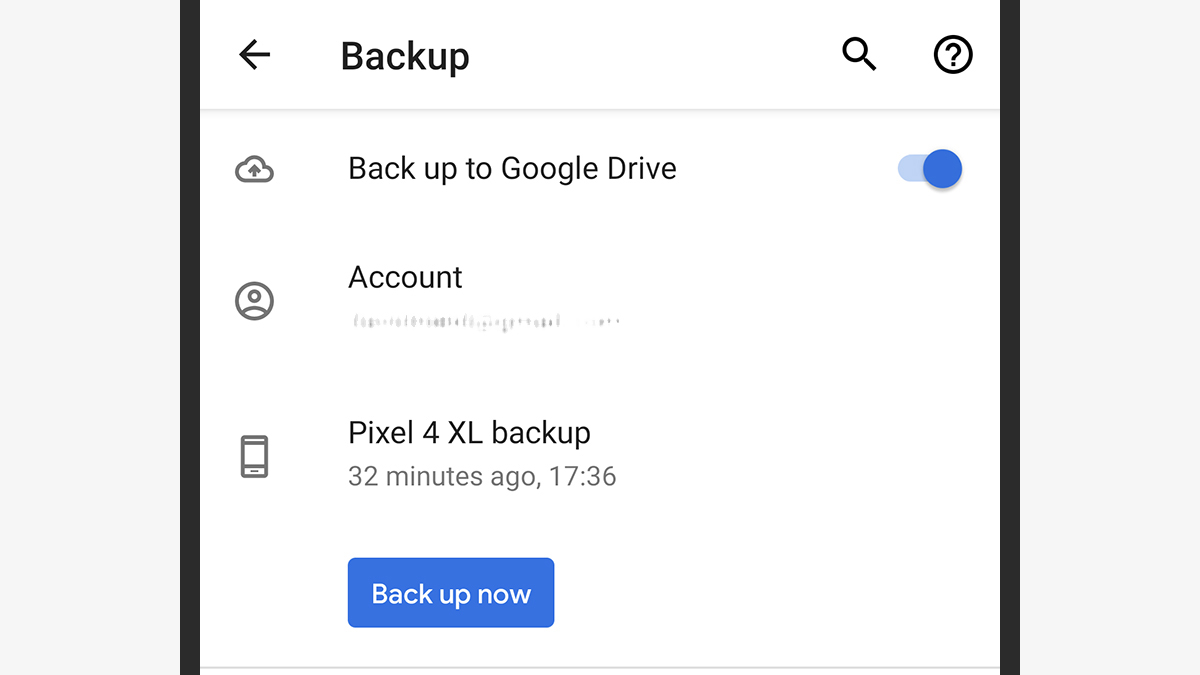 Android comes with a backup tool built-in. (Screenshot: Android)