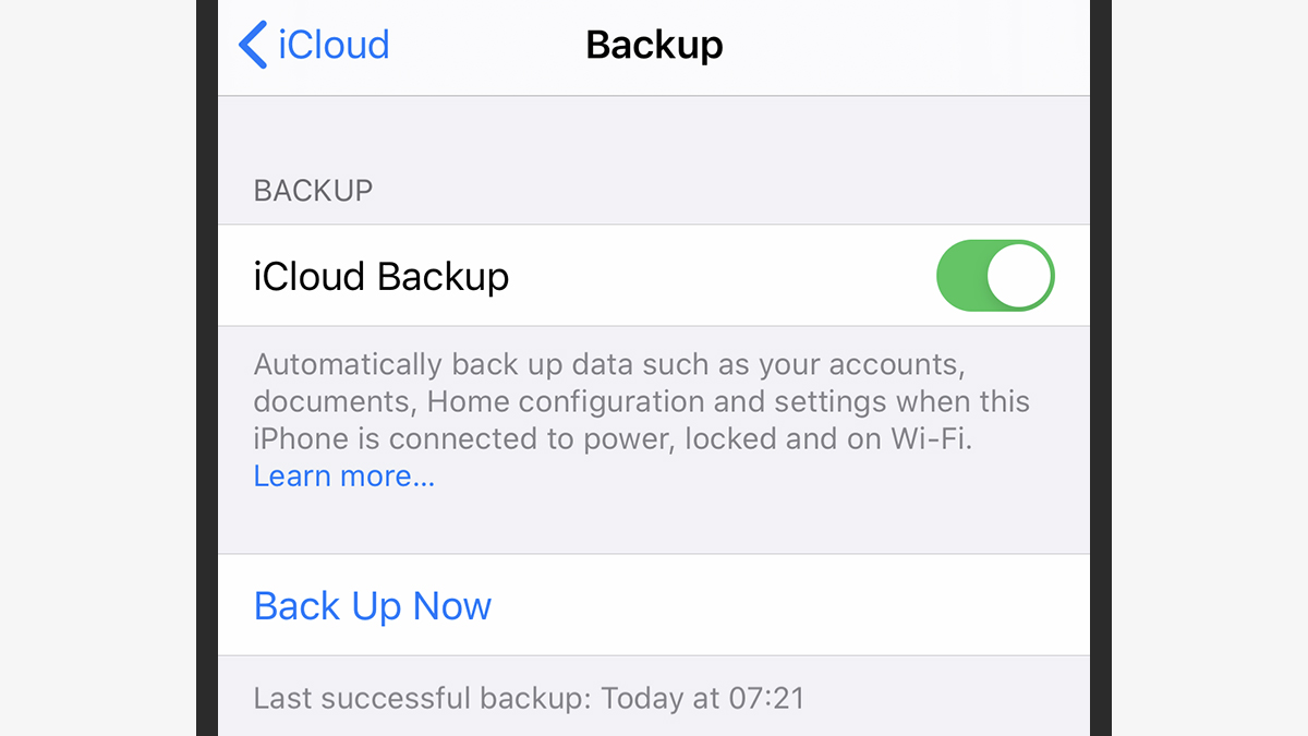 iCloud is a quick and convenient backup option for iOS. (Screenshot: iOS)