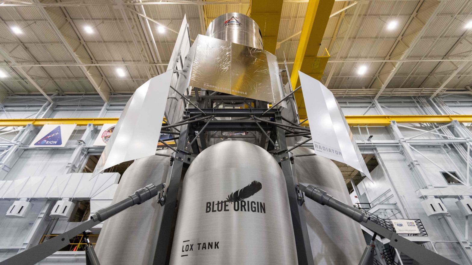 A mockup of Blue Origin's lunar lander.  (Image: Blue Origin)