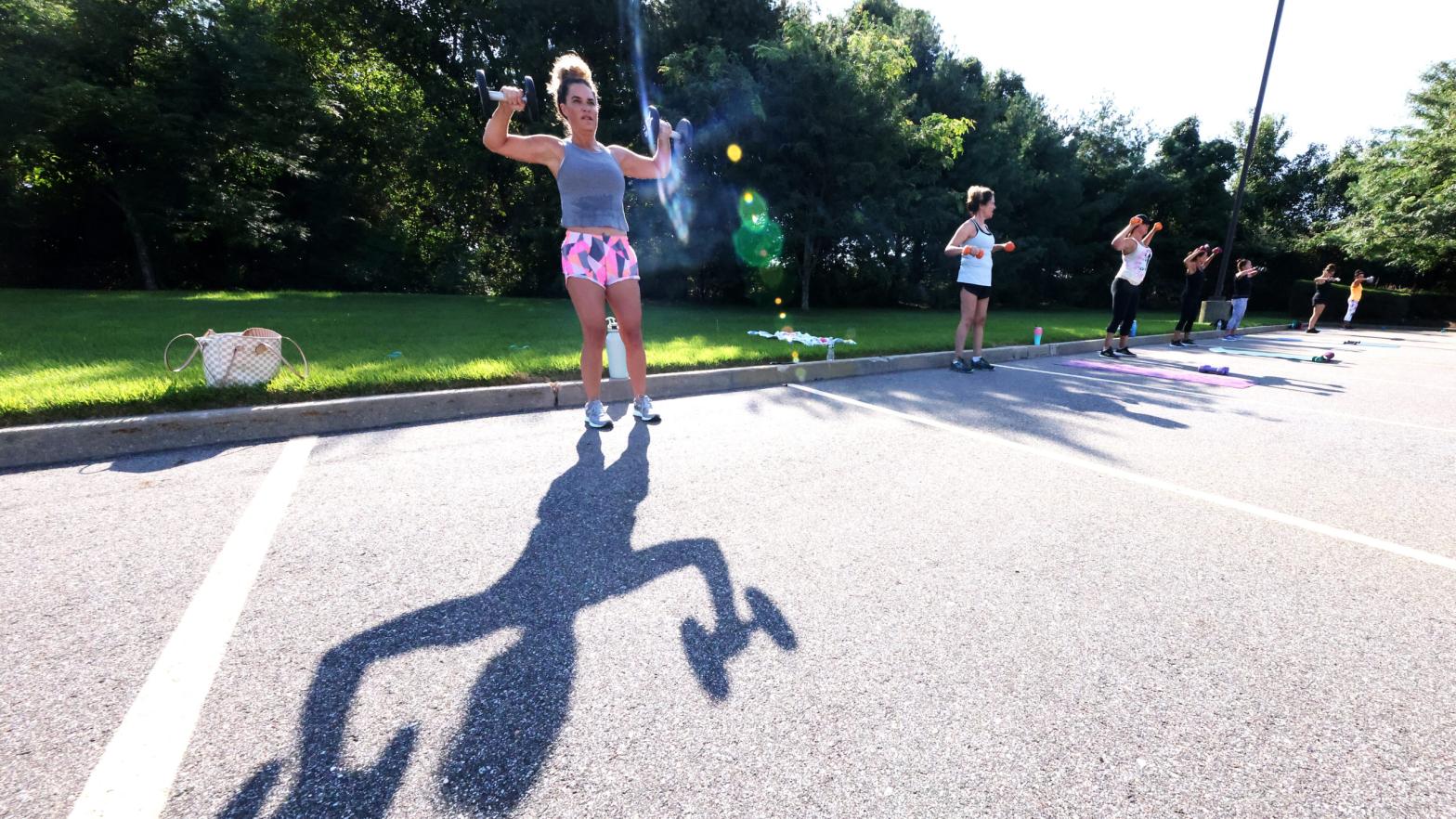 People exercising in an outdoor class on August 24, 2020 in Islip, New York. (Photo: Al Bello, Getty Images)