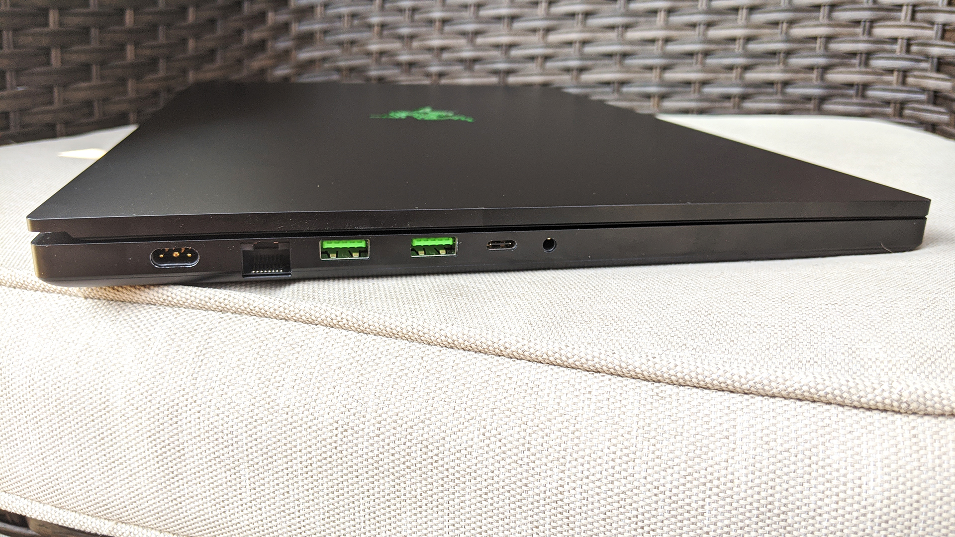Just as welcome is an ethernet port! There's also a charging port because this thing requires a lot of power. USB-C wouldn't suffice. (Photo: Joanna Nelius/Gizmodo)