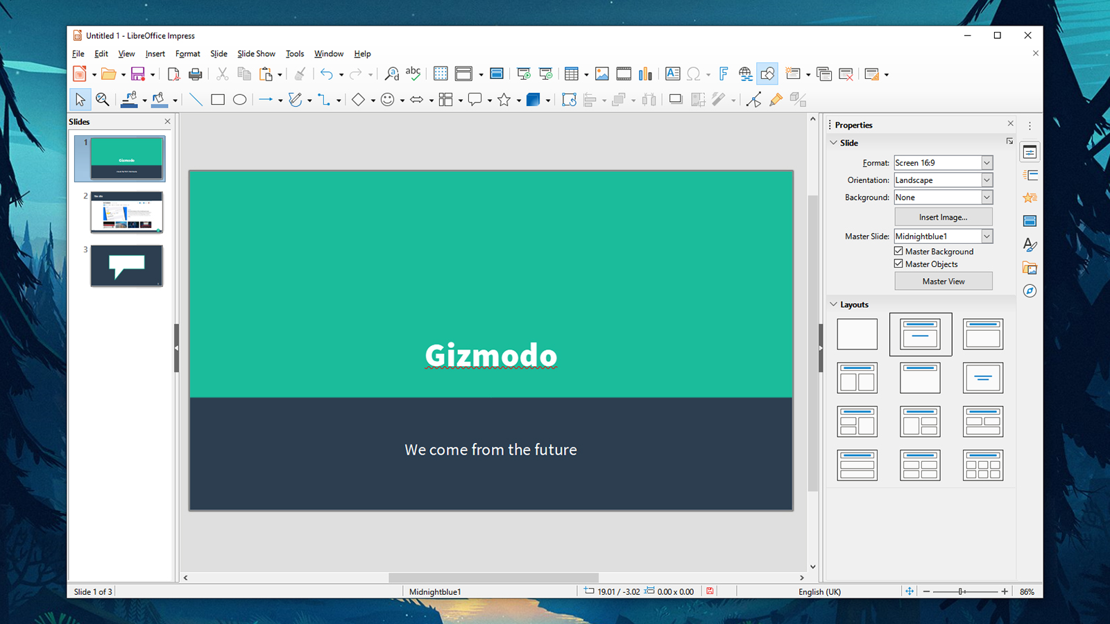 Screenshot: LibreOffice Impress