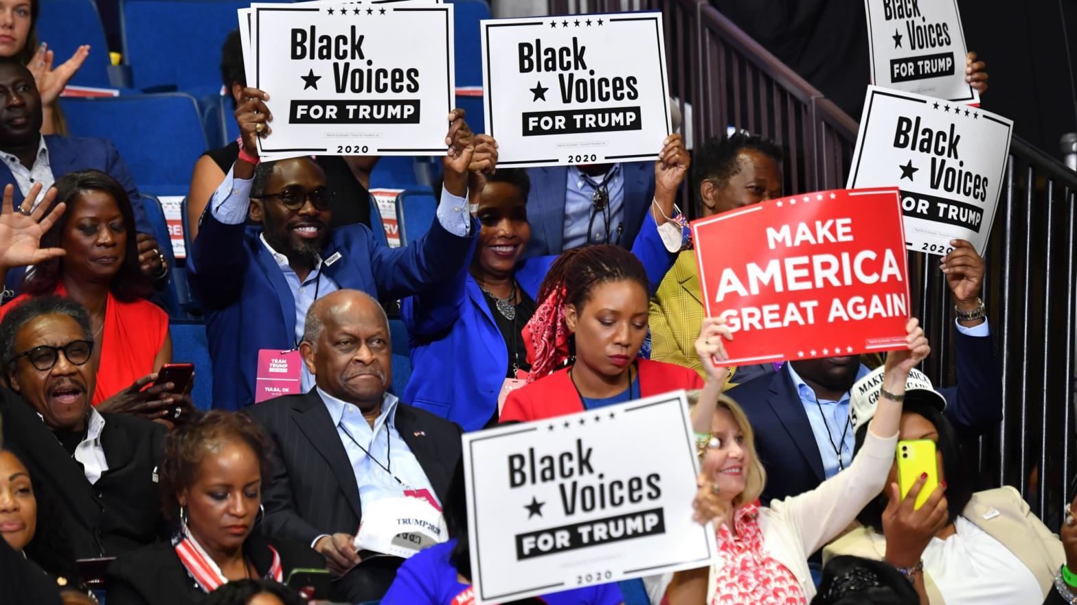 Herman Cain (centre) attends a rally for President Donald Trump at the BOK Centre on June 20, 2020 in Tulsa, Oklahoma. (Photo: Nicholas Kamm, Getty Images)