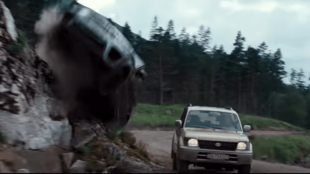 Old Toyota Survives The New James Bond Trailer While Shiny Land Rovers Get Mulched