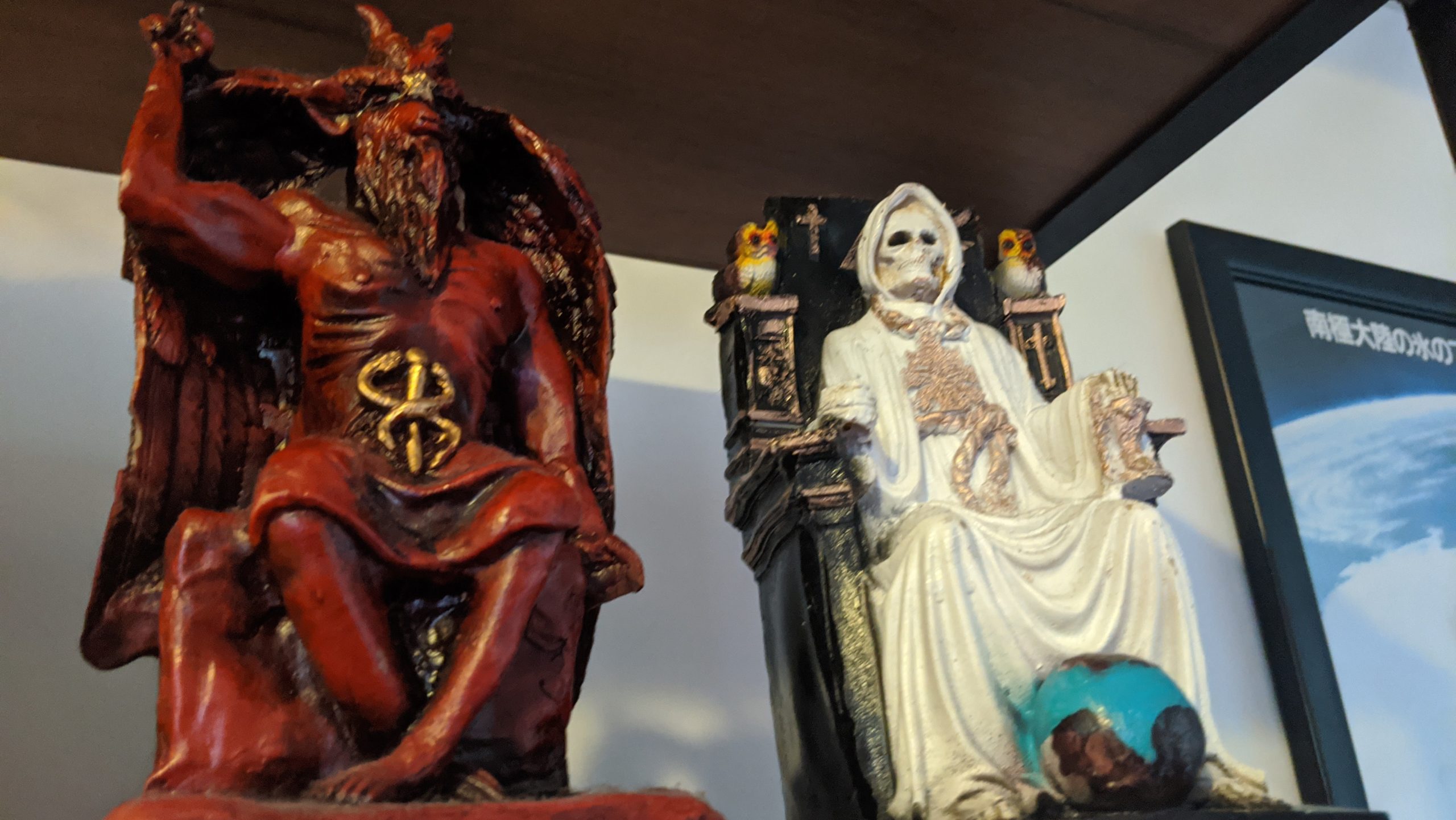 Alarming: Satan and his wife, Death. (Photo: Tom McKay/Gizmodo, In-House Art)