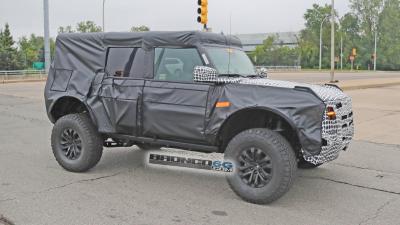Likely Ford Bronco Raptor Prototype With Massive Fender Flares Shows Up In Michigan