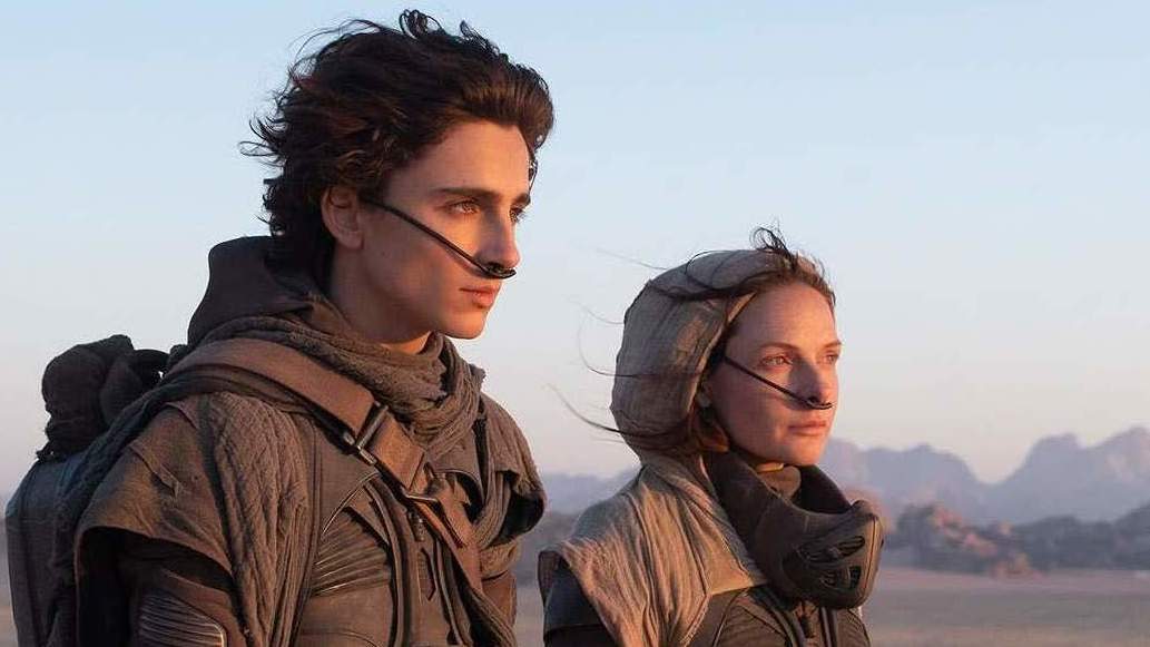 Paul Atreides (Timothée Chalamet) and his mother (Rebecca Ferguson) find themselves stranded on the desert planet of Arrakis. (Image: Warner Bros.)