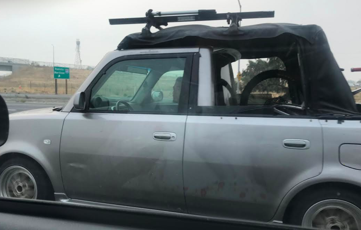 Someone Used A Jeep Wrangler Soft Top And Some Ingenuity To Turn A Scion xB Into A Convertible Pickup