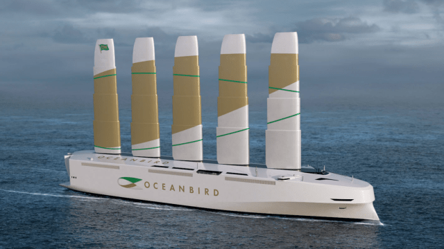 Swedish Company Unveils A Wind-Powered Car Carrier Ship That Uses Wings, Not Sails