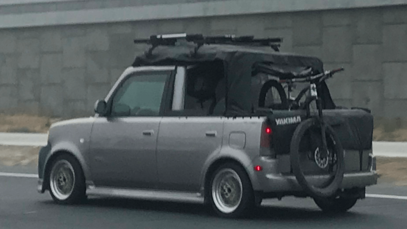 Someone Used A Jeep Wrangler Soft Top And Some Ingenuity To Turn A Scion xB Into A Convertible Pickup