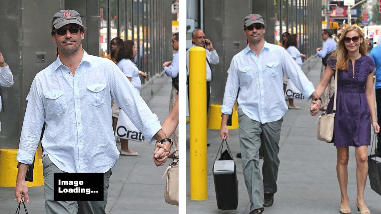 Jon Hamm's penis as it appeared on HuffPost (left) and Jon Hamm's penis as it appeared on New York City streets (right), both of which were featured in a new court ruling about digital copyright protections. (Image: HuffPost/Lawrence Schwartzwald)